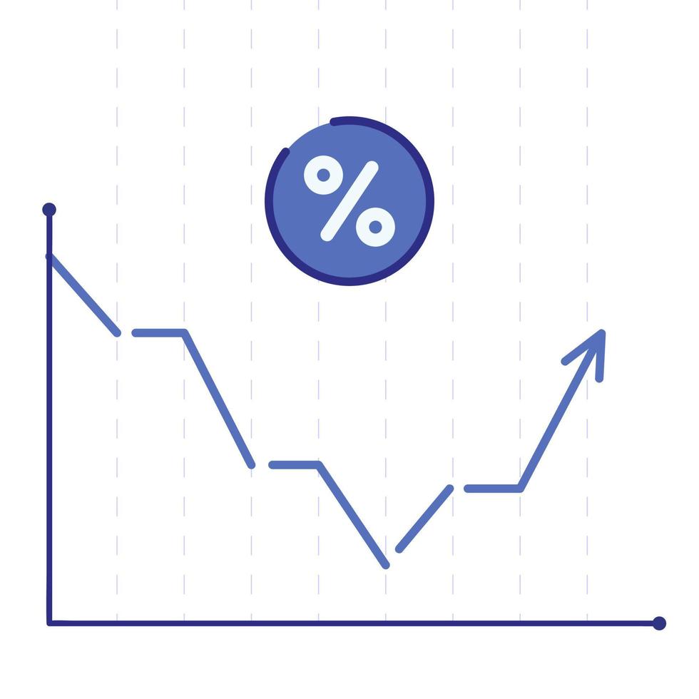 Zeitplan für Zinserhöhungen aufgrund steigender Inflationsraten. Geldpolitik der Fed, der Federal Reserve oder der Zentralbank. Vektordiagramm mit einem nach oben zeigenden Pfeil vektor