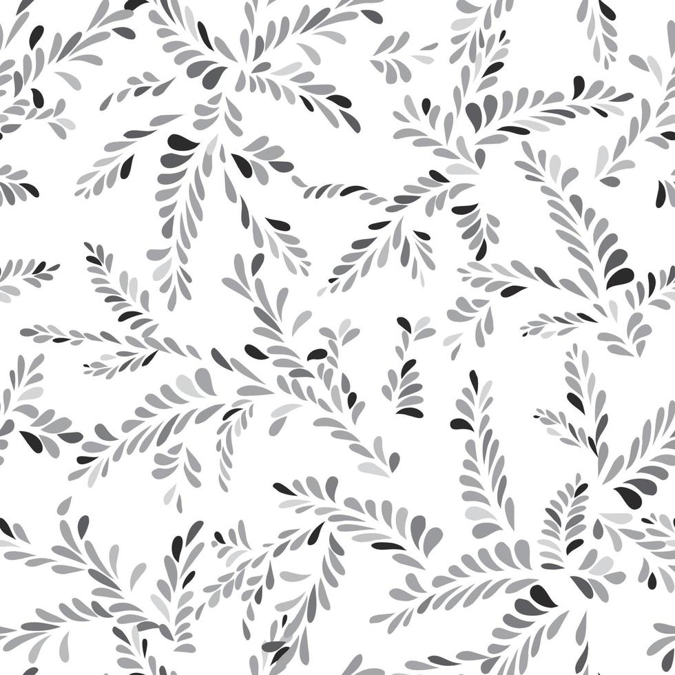 abstrakt blommig fläck vit mönster blad swirl prick sömlös konsistens. snygg abstrakt växt dekorativ bakgrund vektor