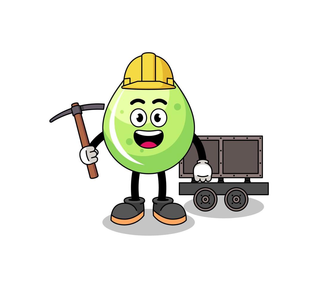 maskot illustration av melon juice gruvarbetare vektor