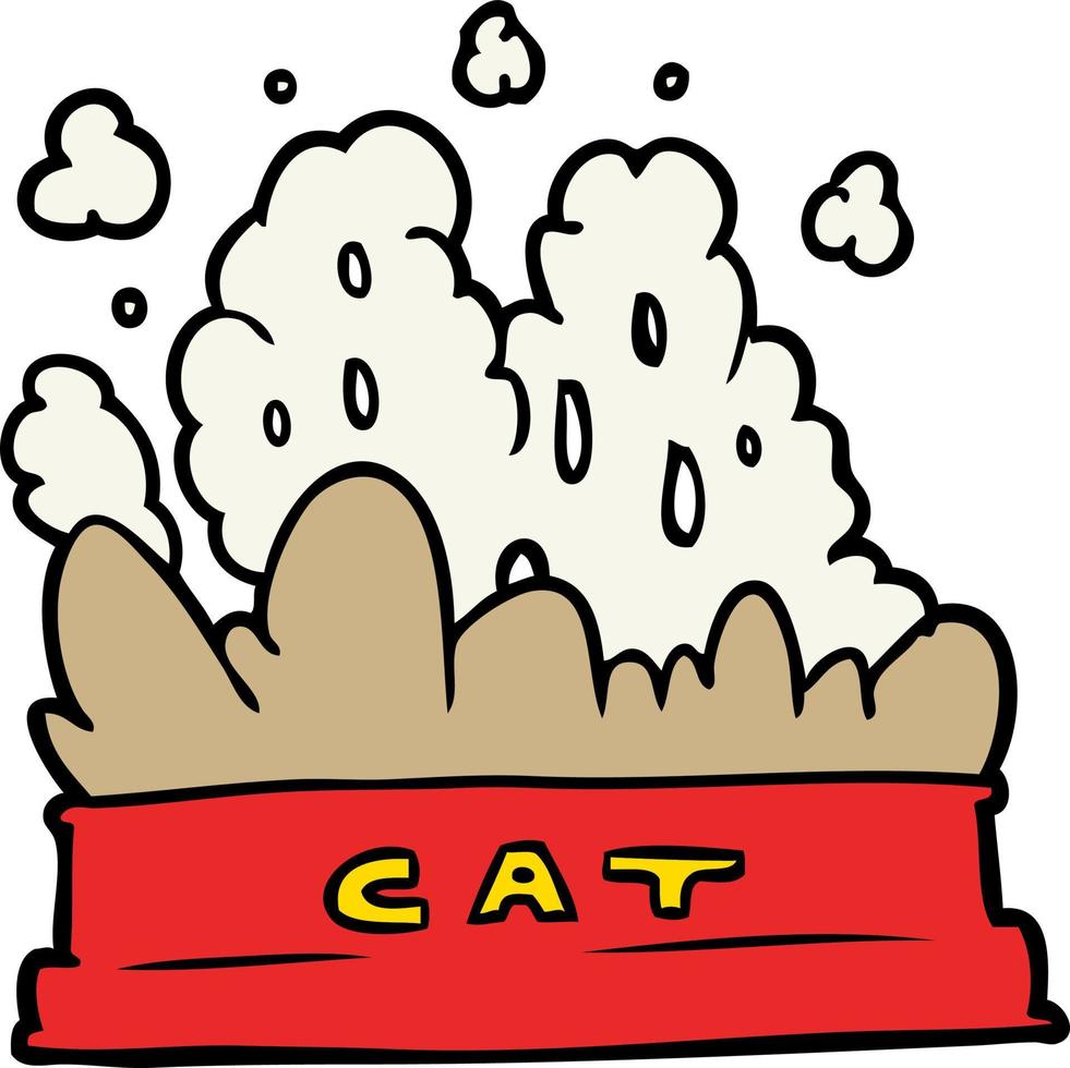 niedliche schüssel der karikatur mit katzenfutter vektor