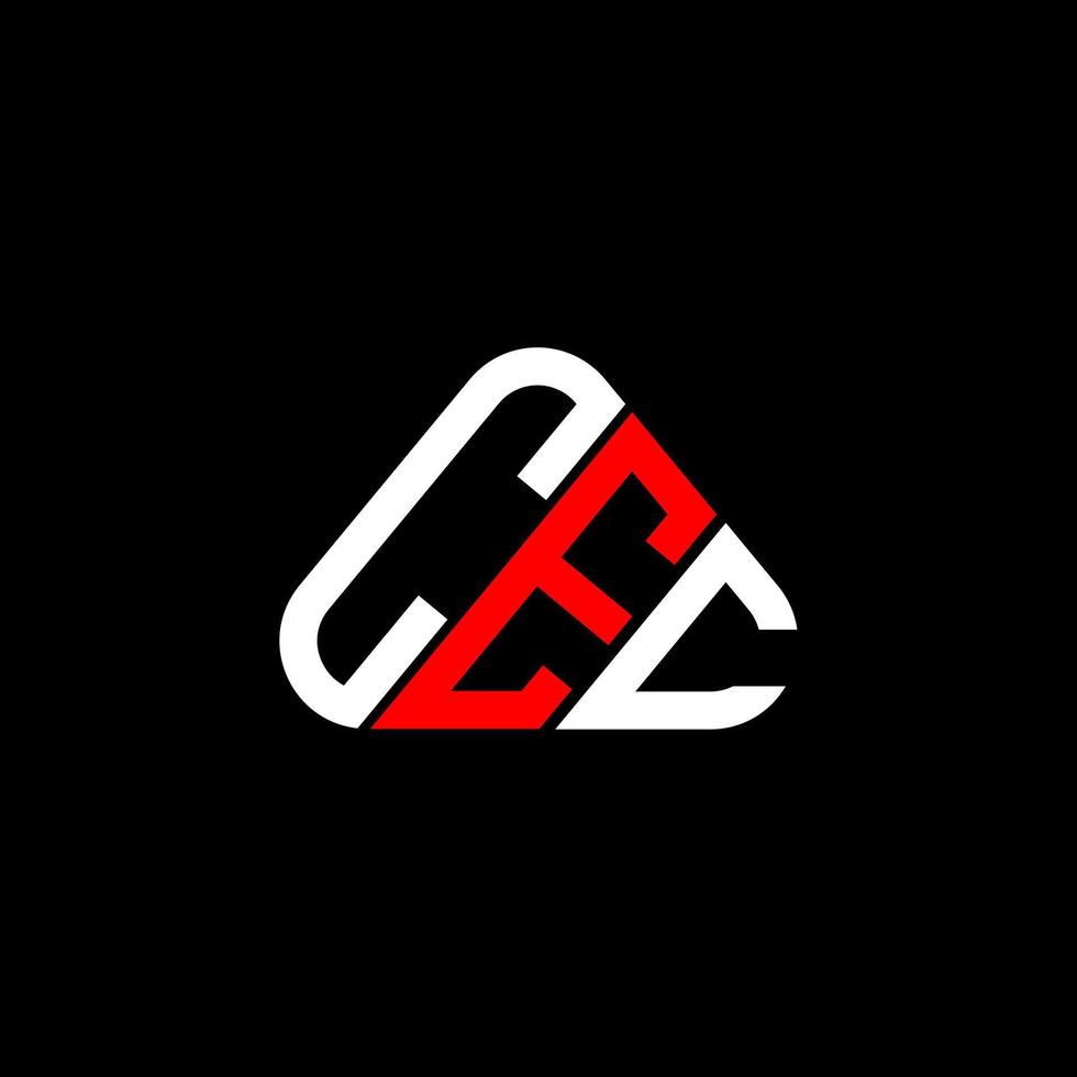 CEC-Brief-Logo kreatives Design mit Vektorgrafik, CEC-einfaches und modernes Logo in runder Dreiecksform. vektor