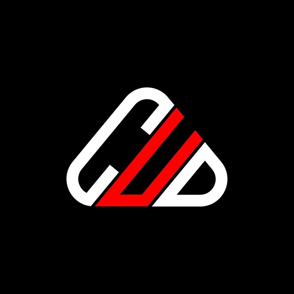 Cud-Buchstaben-Logo kreatives Design mit Vektorgrafik, Cud-einfaches und modernes Logo in runder Dreiecksform. vektor