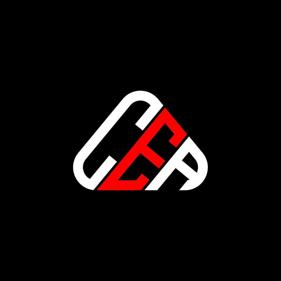Cea Letter Logo kreatives Design mit Vektorgrafik, Cea einfaches und modernes Logo in runder Dreiecksform. vektor