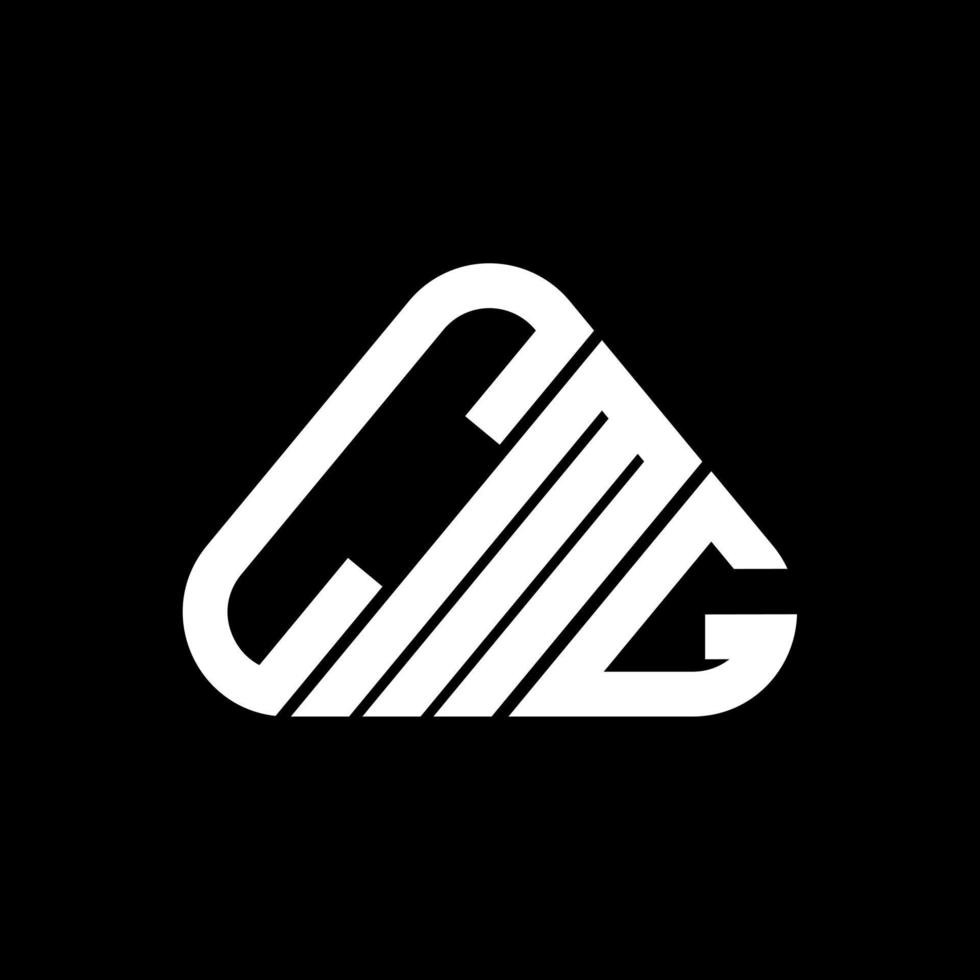 CMG Letter Logo kreatives Design mit Vektorgrafik, CMG einfaches und modernes Logo in runder Dreiecksform. vektor