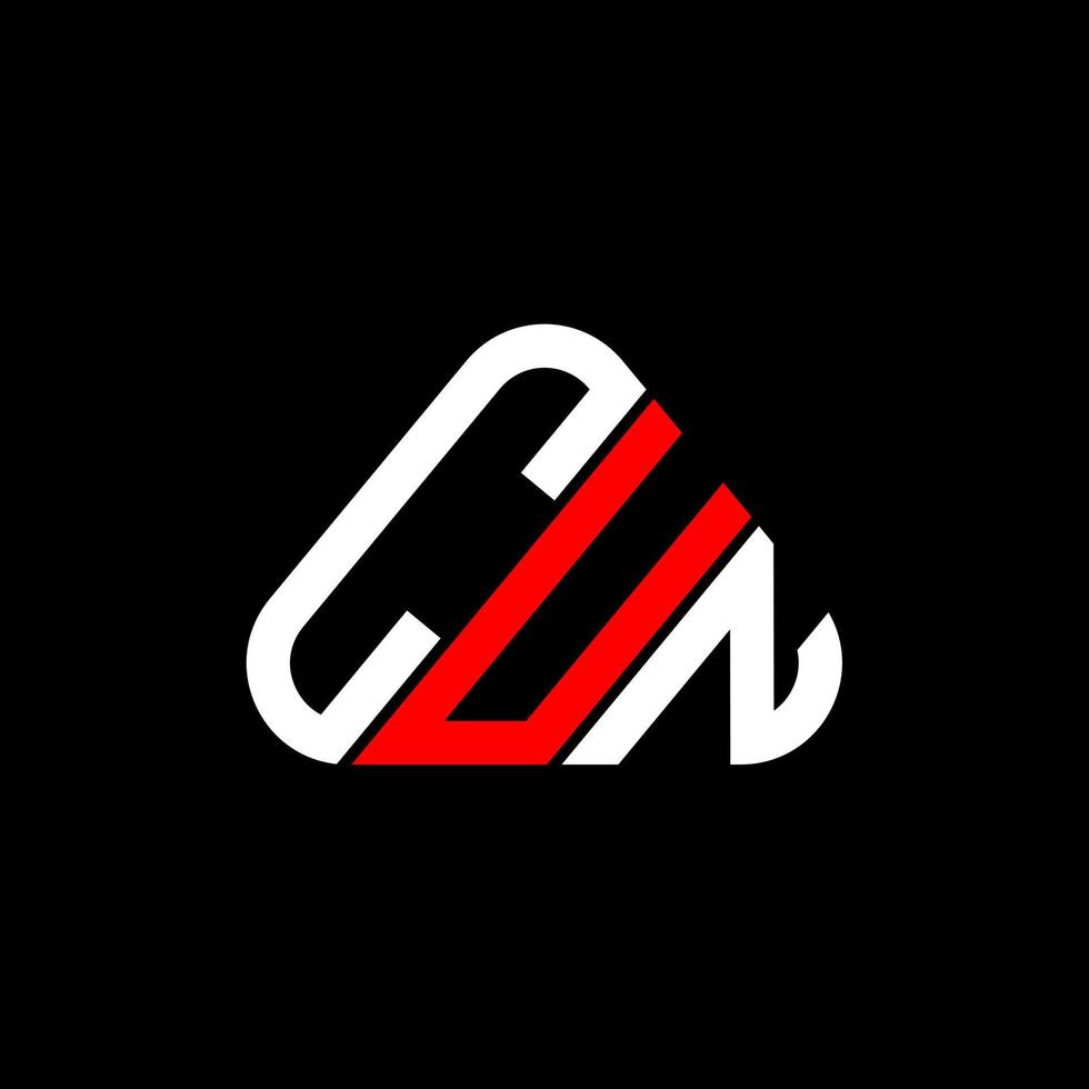 Cun Letter Logo kreatives Design mit Vektorgrafik, Cun einfaches und modernes Logo in runder Dreiecksform. vektor