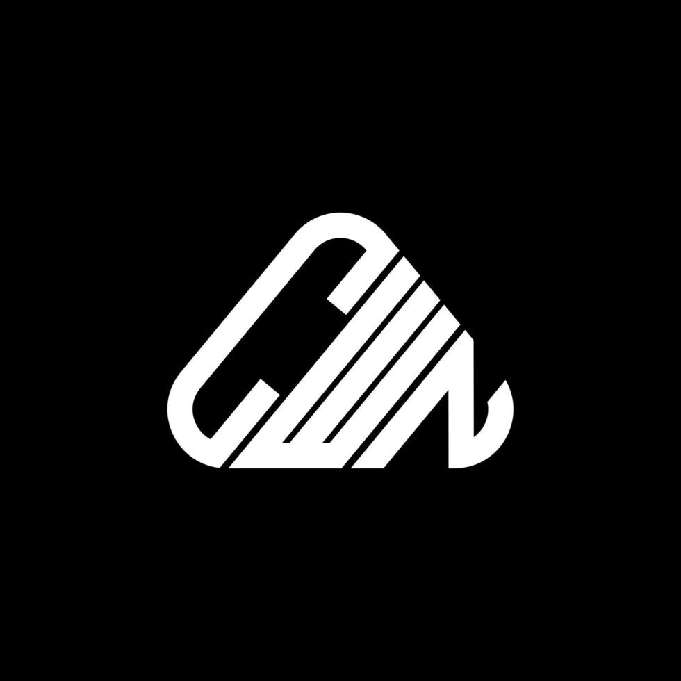 cwn brev logotyp kreativ design med vektor grafisk, cwn enkel och modern logotyp i runda triangel form.