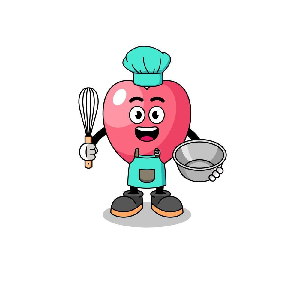 Illustration des Herzsymbols als Bäckerkoch vektor