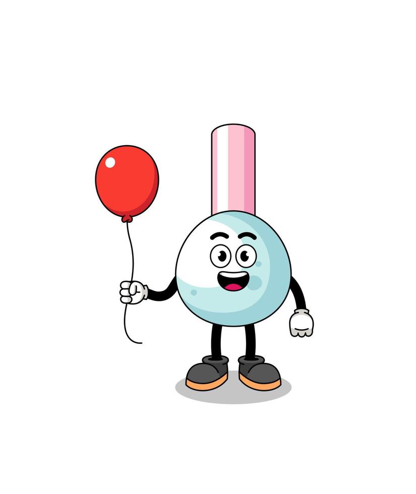 Cartoon von Wattestäbchen mit einem Ballon vektor