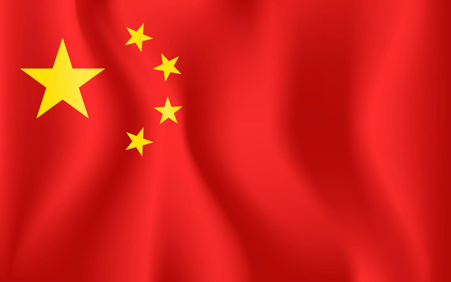 realistische chinesische nationalflagge vektor