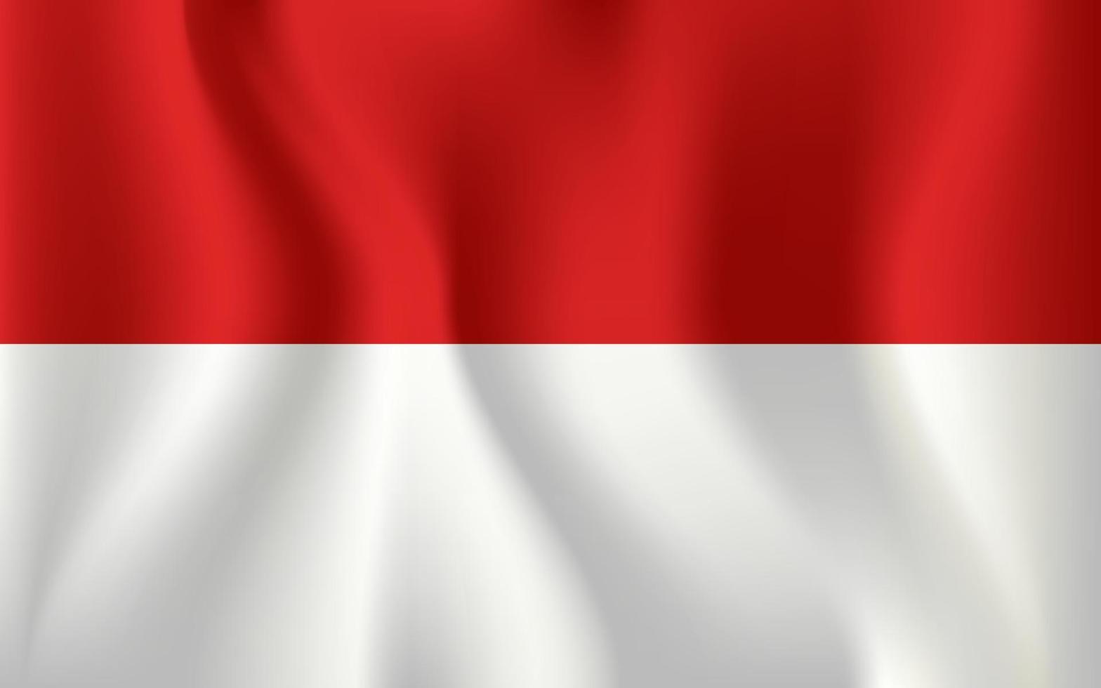 realistische indonesische nationalflagge vektor