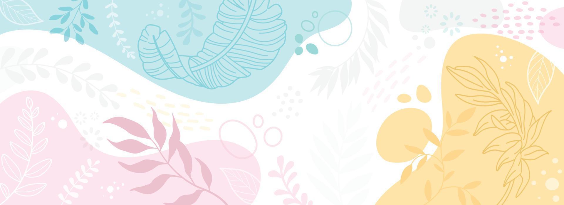 Design-Bannerrahmen Blume Frühlingshintergrund mit schönem. Blumenhintergrund für Design. bunter hintergrund mit tropischen pflanzen. Platz für Ihren Text. vektor