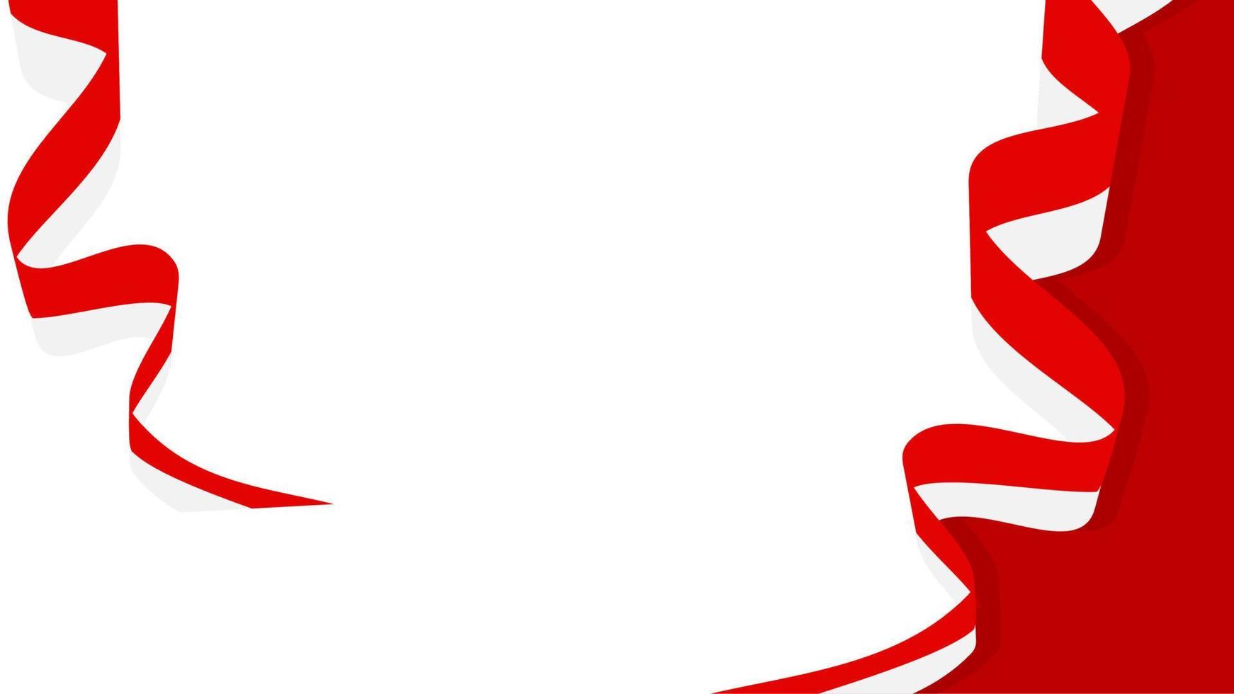 röd vit mall bakgrund indonesien flagga band vektor illustration