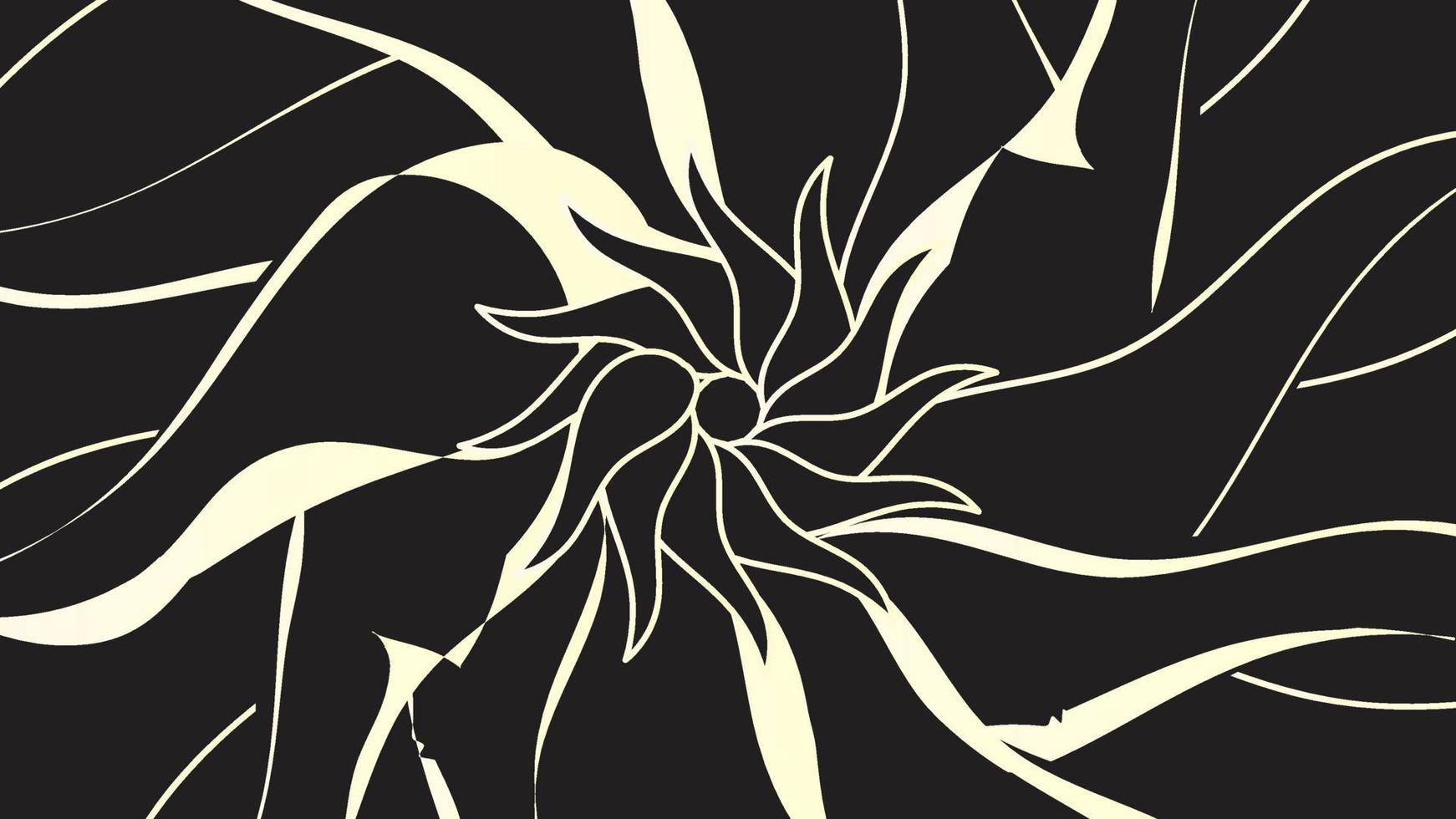 geometrischer Blumenhintergrund, schwarzer und weißer Hintergrund vektor
