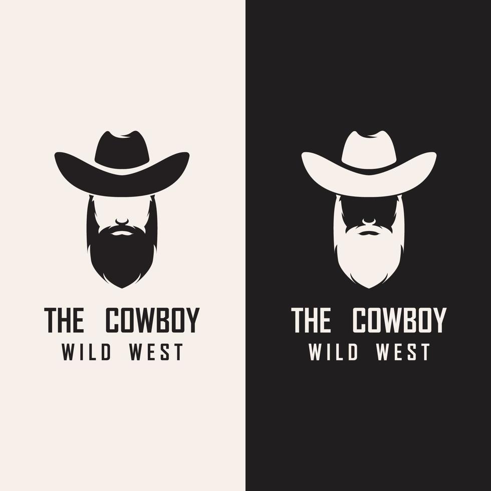 Cowboy-Logo-Vektor mit Slogan-Vorlage vektor