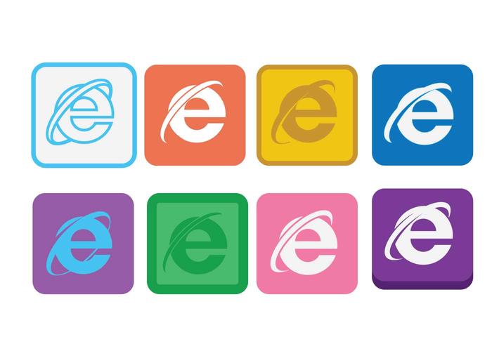 Wohnung Internet Explorer-Symbol-Set vektor