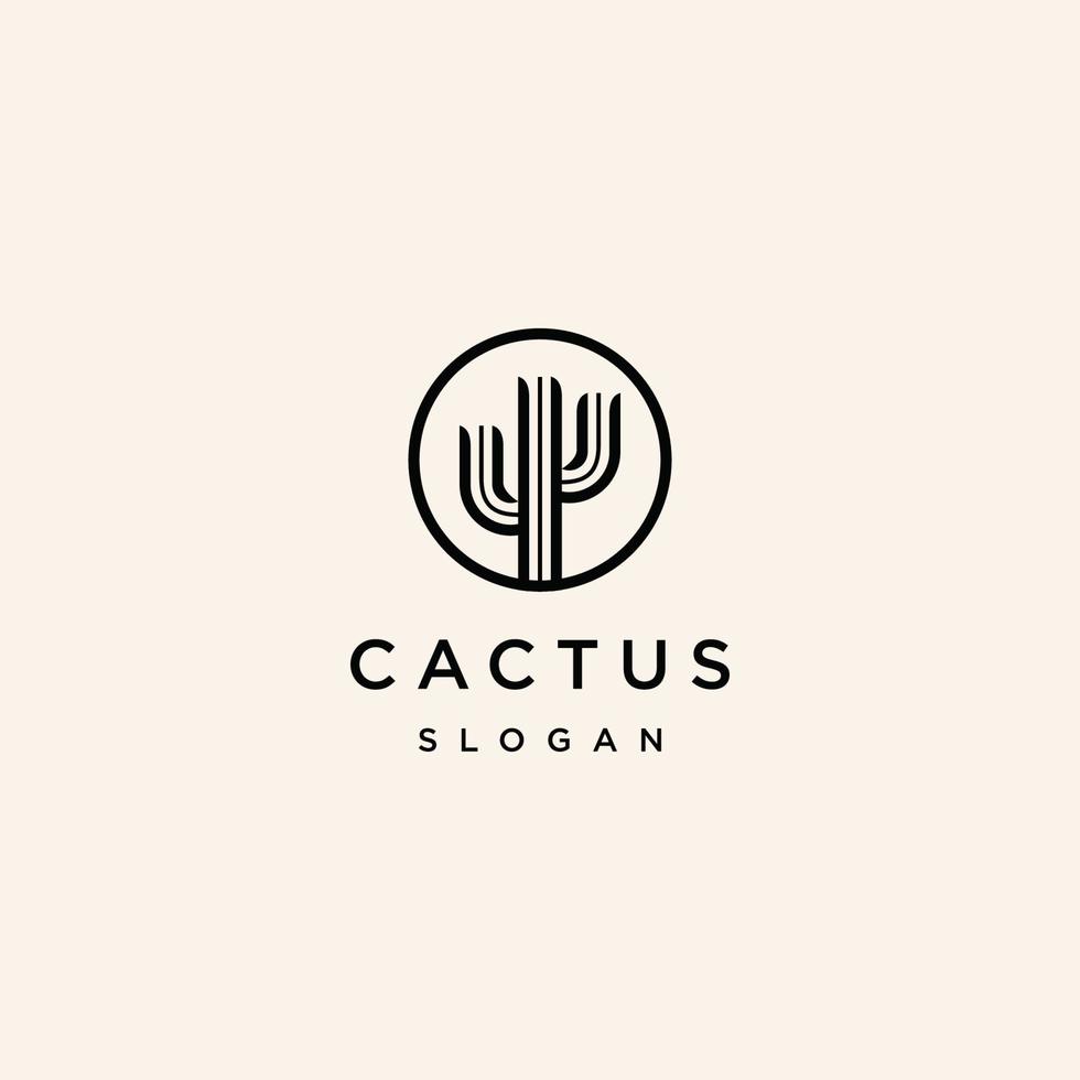 kaktus hipster årgång logotyp ikon design vektor