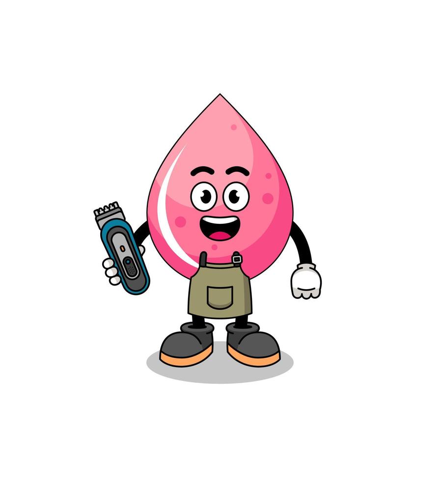 tecknad serie illustration av jordgubb juice som en barberare man vektor
