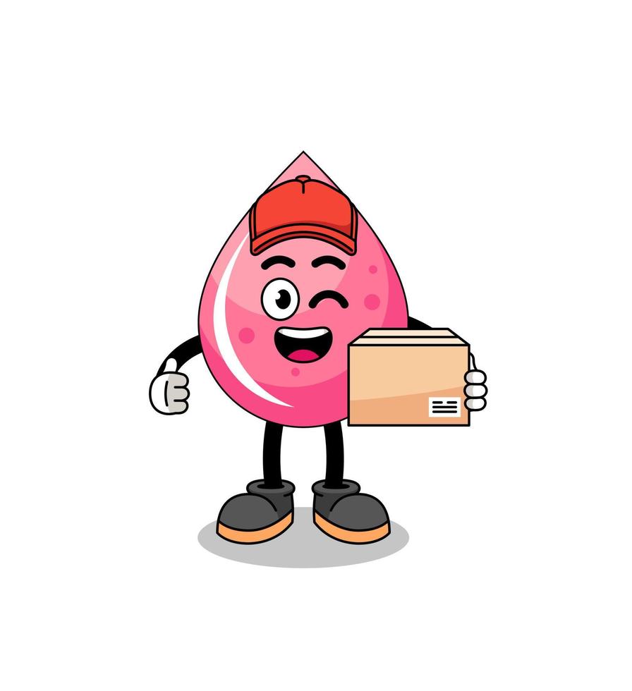 jordgubb juice maskot tecknad serie som ett kurir vektor