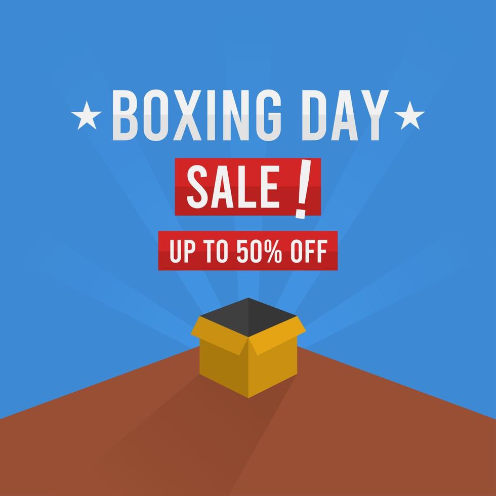 Boxing Day Sale Poster mit einfachem und flachem Design, geeignet für Marketing, Verkauf, Social Media Post, Promotion und mehr. Vektorplakat. Boxtag Verkauf. vektor