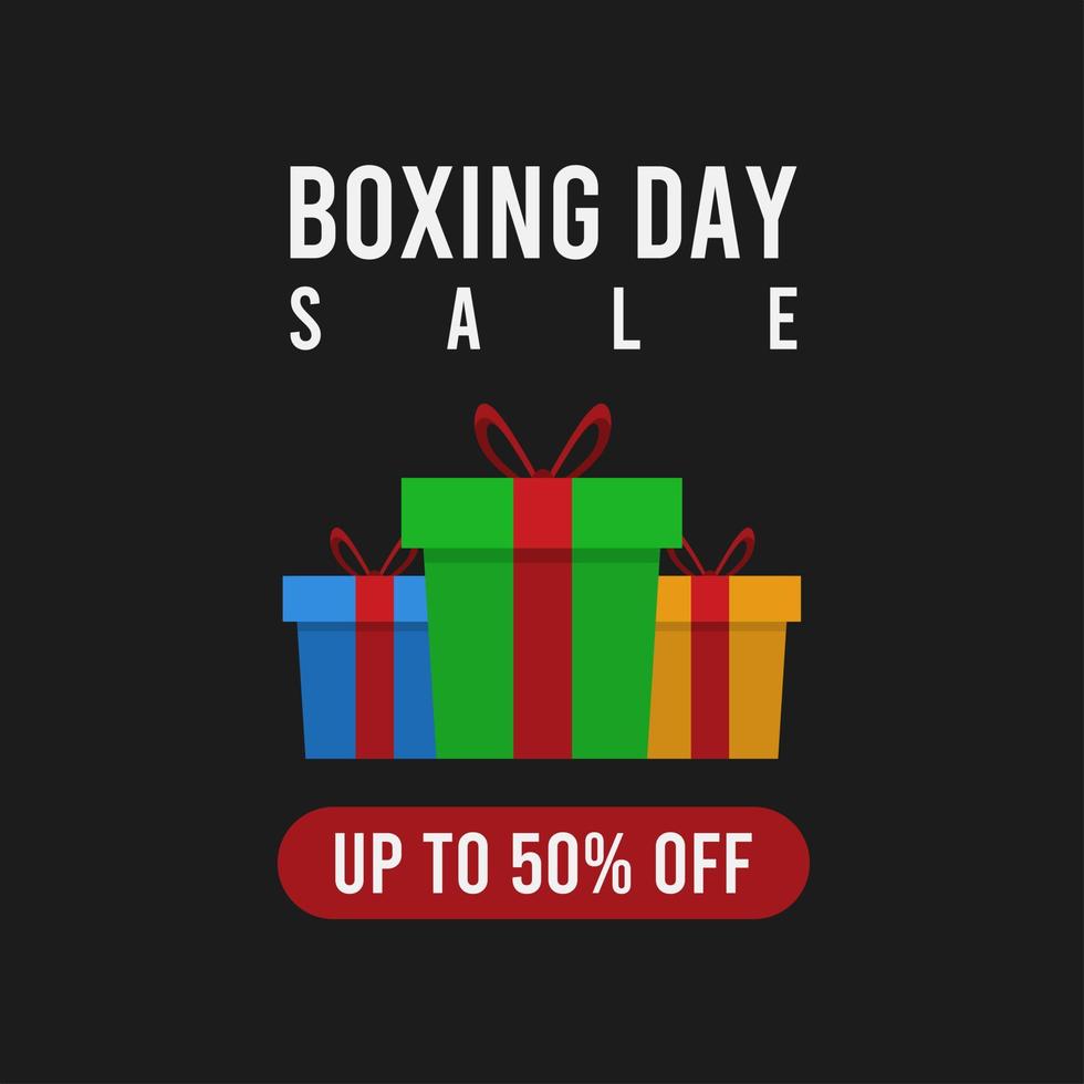 Boxing Day Sale Poster mit einfachem und flachem Design, geeignet für Marketing, Verkauf, Social Media Post, Promotion und mehr. Vektorplakat. Boxtag Verkauf. vektor