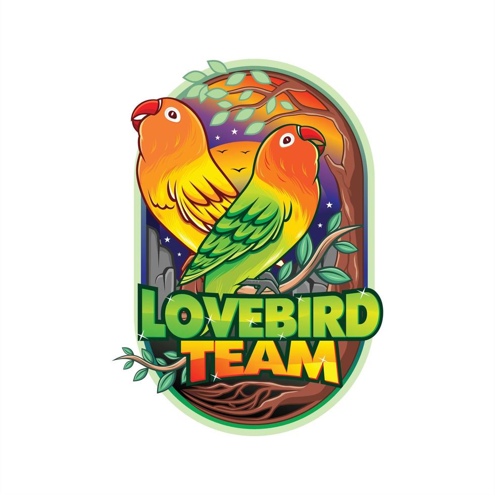 Lovebird-Illustrationsdesignvektor für Team vektor