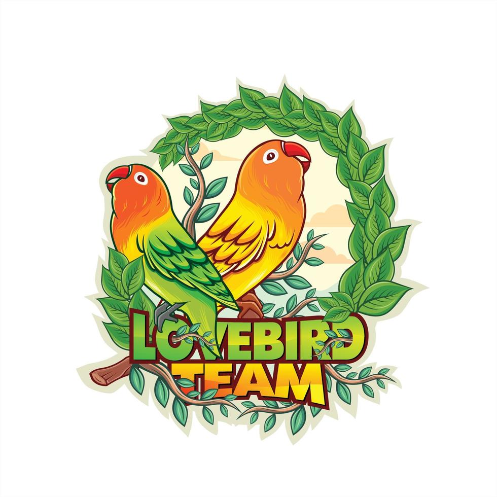 Lovebird-Illustrationsvektor für Team- oder Maskottchendesign vektor