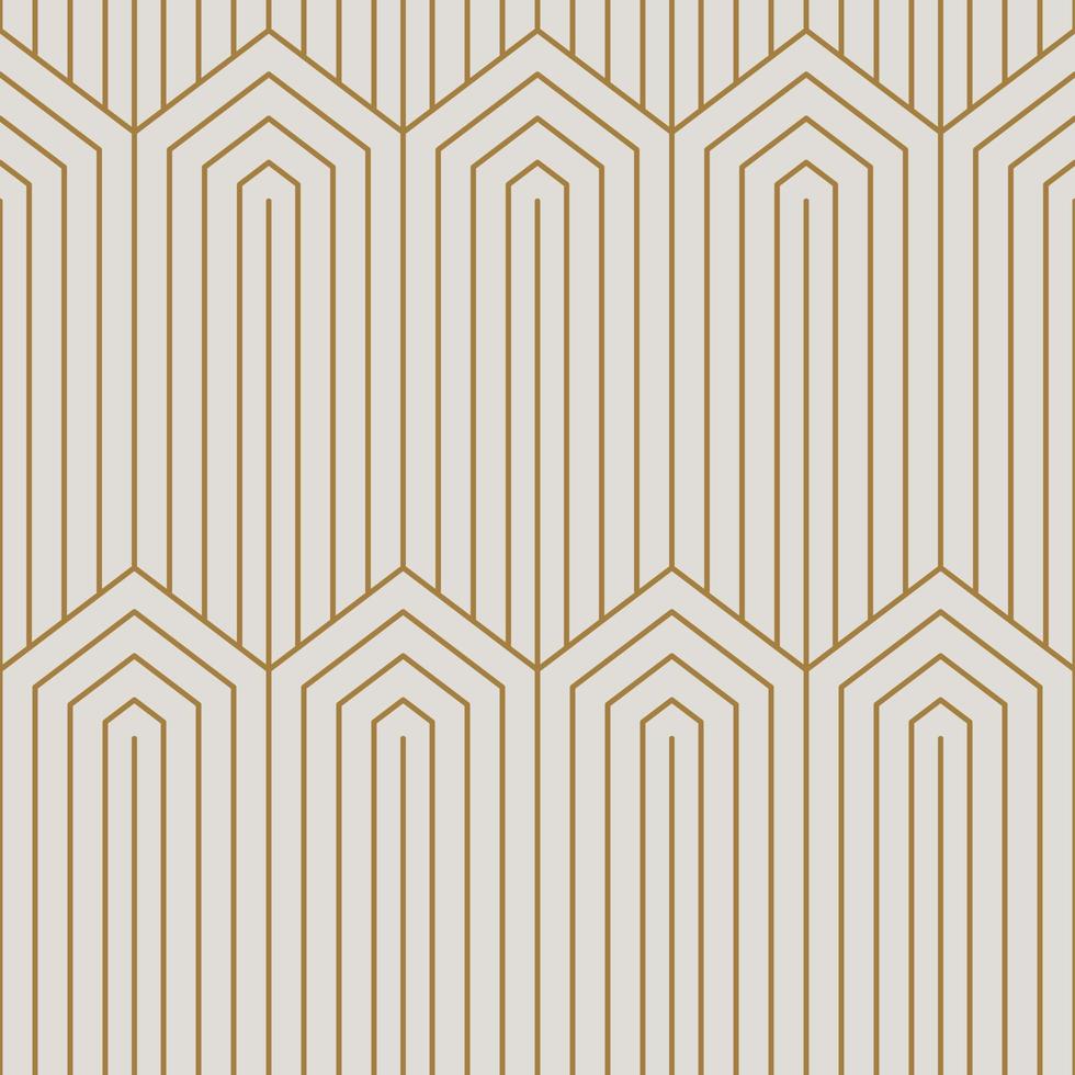 årgång konst deco sömlös mönster. linje konst geometrisk guld former. modern ornament vektor illustration. gatsby retro elegant bakgrund för tyg, tapet eller omslag