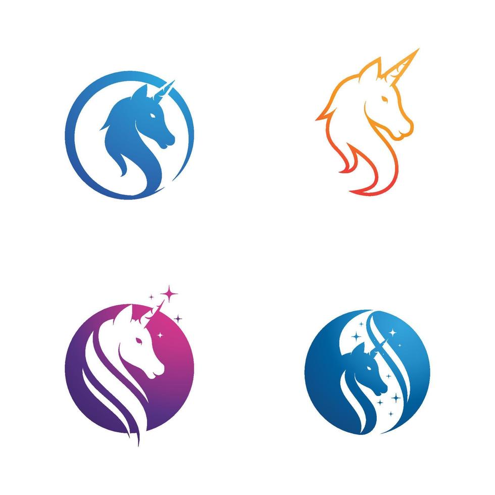 Einhorn-Logo-Symbol-Vektor-Illustration vektor