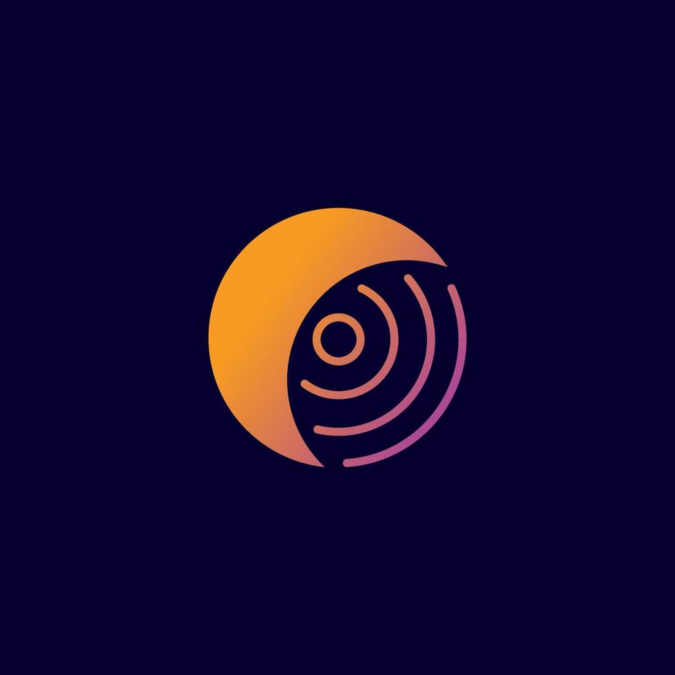 Mondnetzwerk einfache Logo-Ideen vektor