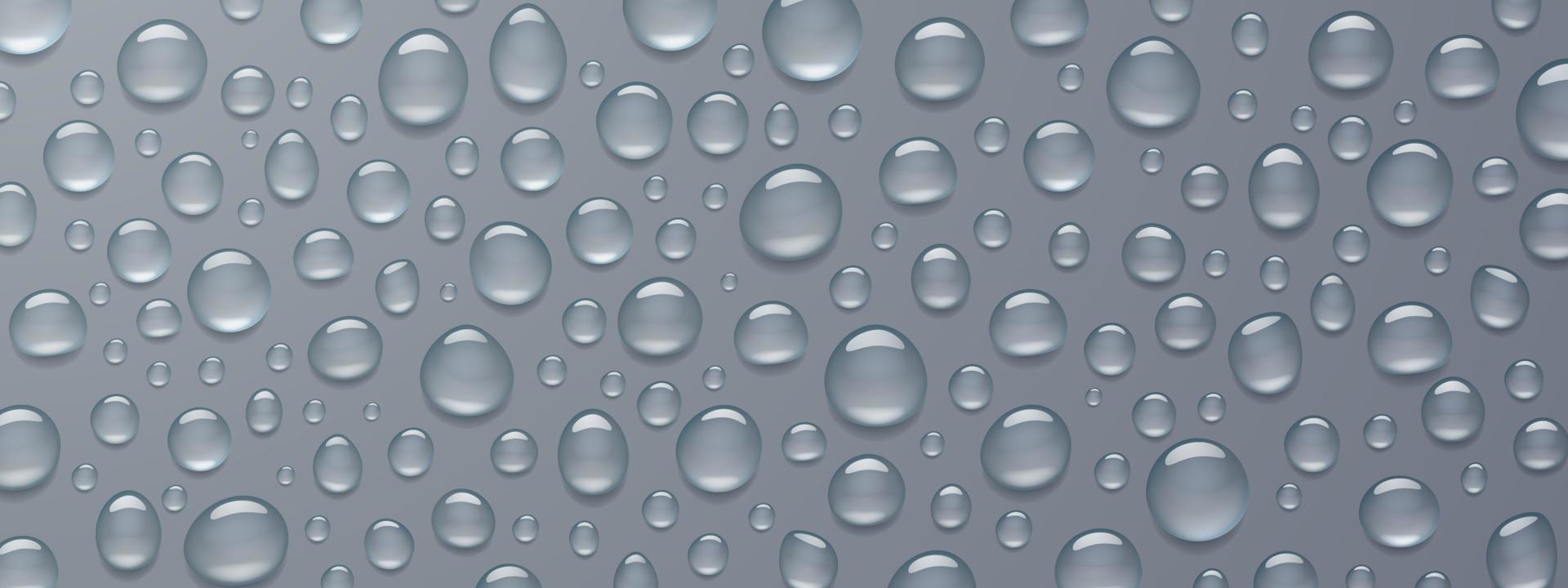 textur av vatten droppar på grå bakgrund vektor