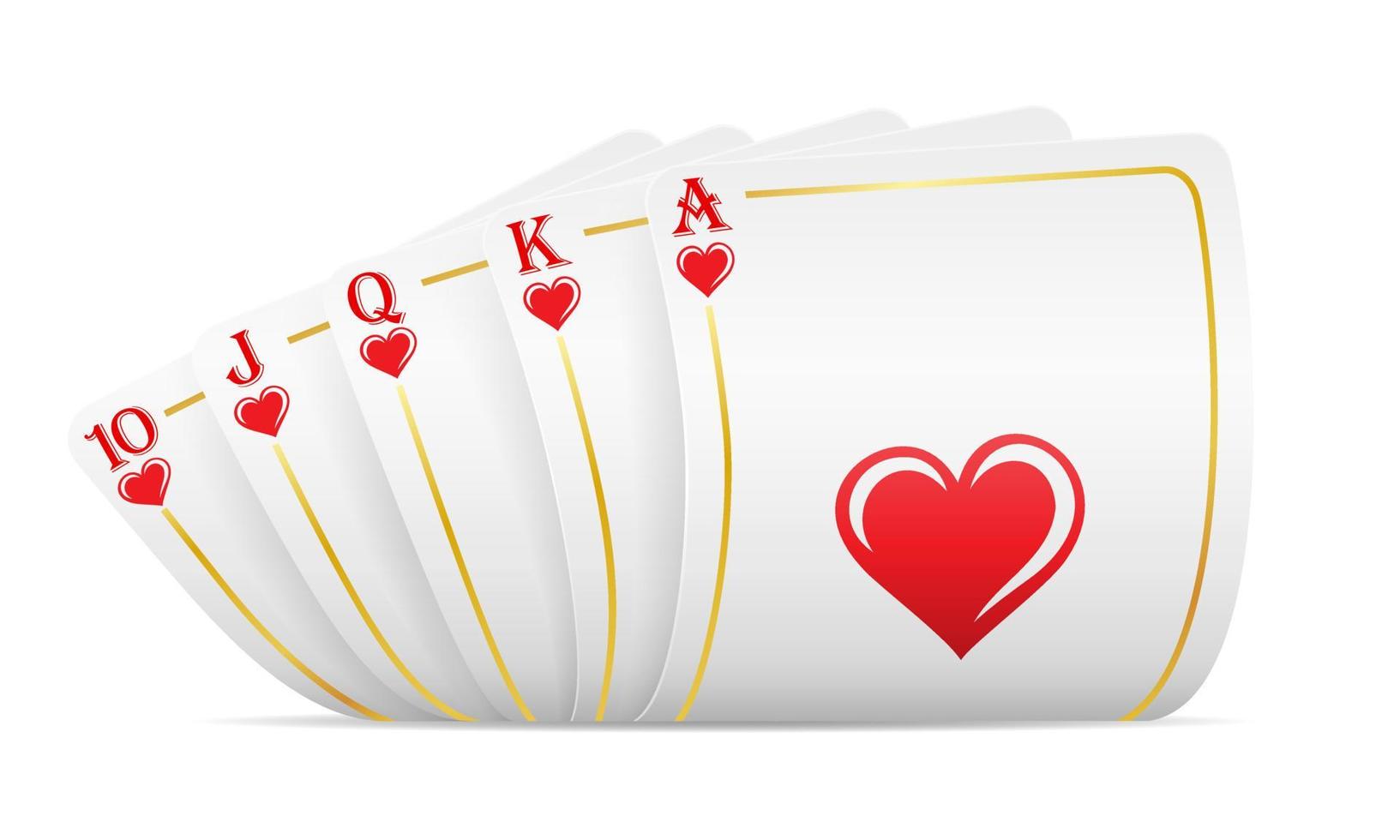 Kasinokarten für die spielende Vektorillustration lokalisiert auf weißem Hintergrund vektor