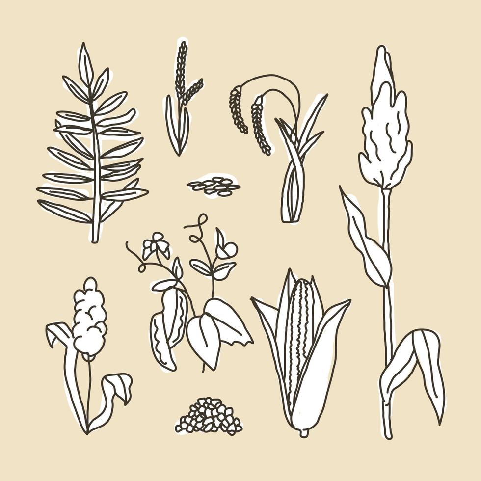Sammlung von Pflanzen vektor