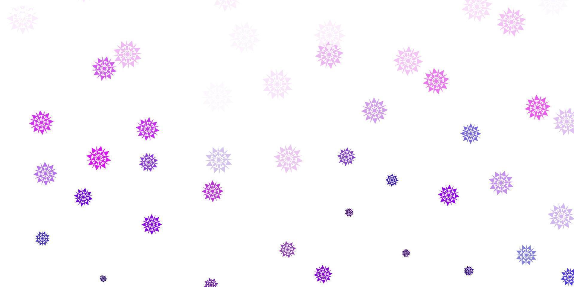 hellpurpurne Vektor schöne Schneeflocken Hintergrund mit Blumen.