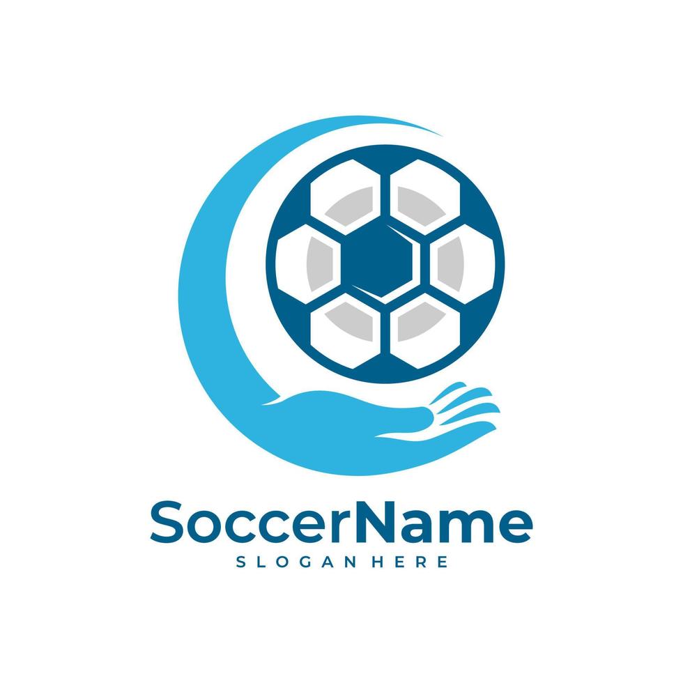 Pflege-Fußball-Logo-Vorlage, Fußball-Logo-Design-Vektor vektor
