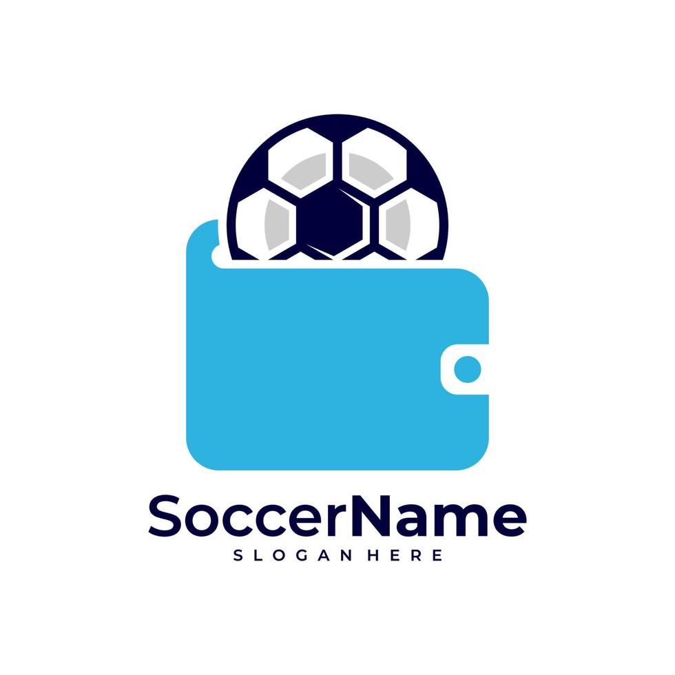 Brieftaschen-Fußball-Logo-Vorlage, Fußball-Logo-Design-Vektor vektor