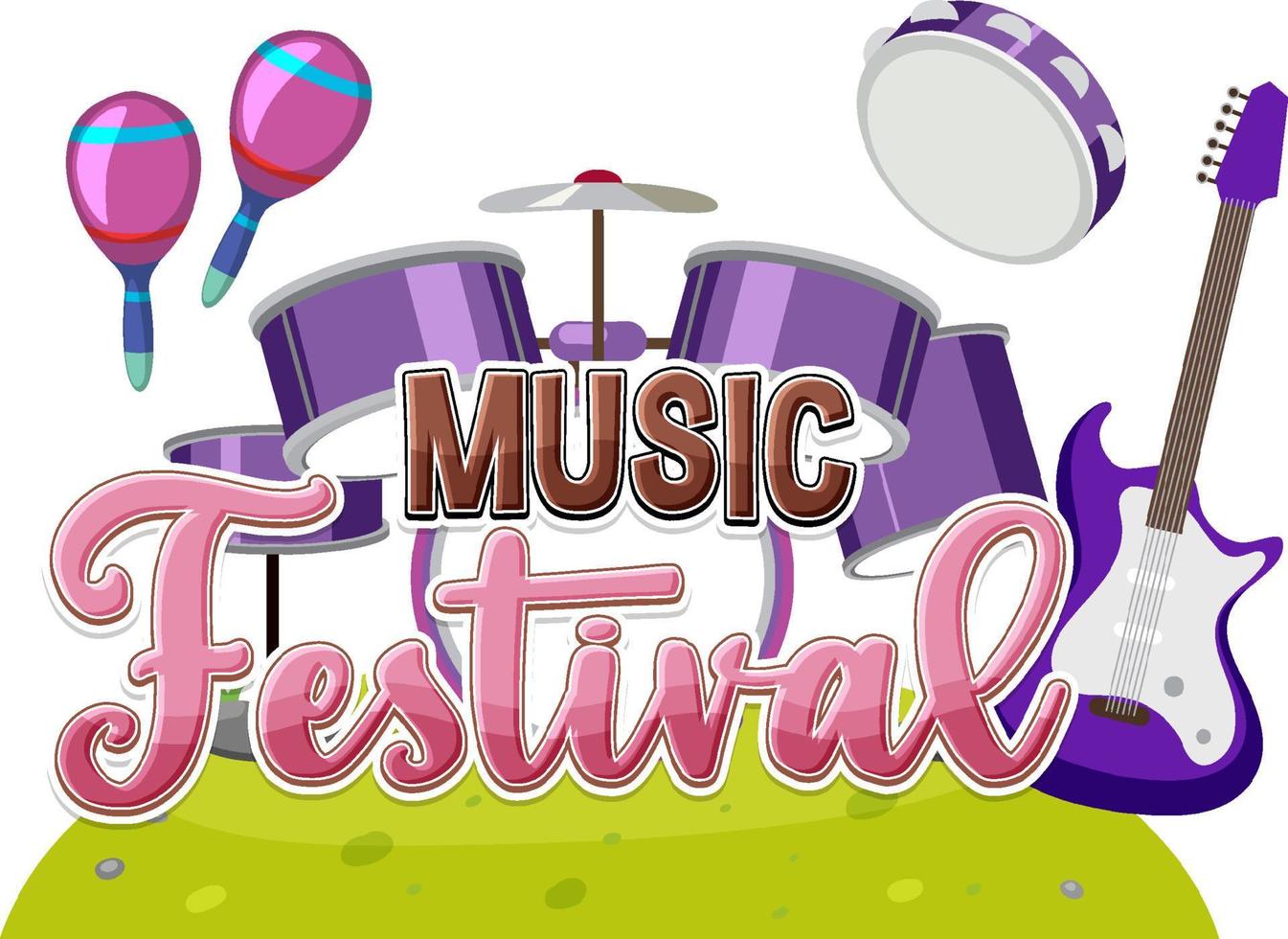 musikfestivaltext für plakat- oder bannerdesign vektor