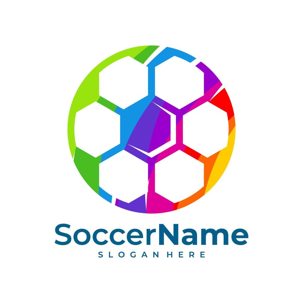 bunte Fußball-Logo-Vorlage, Fußball-Logo-Design-Vektor vektor