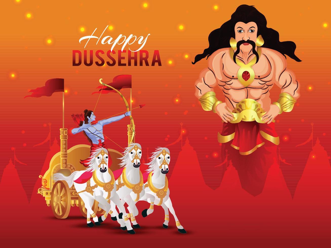 Lord Rama tötete Ravana für glückliche Dussehra vektor