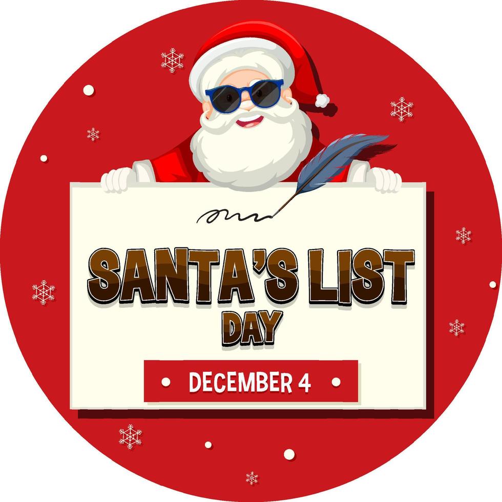 Happy Santa Liste Banner-Design vektor