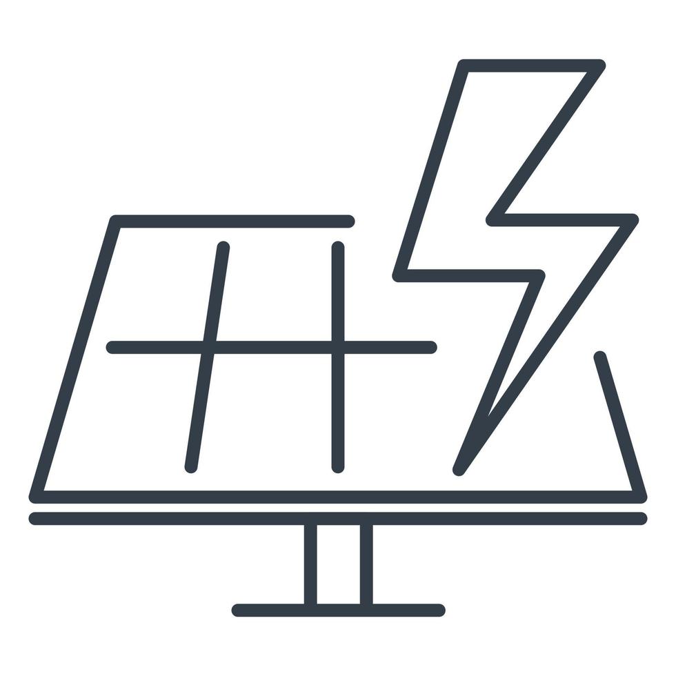 vektor ikon av sol- batteri och blixt- tecken. alternativ energi källa och miljö- bevarande.