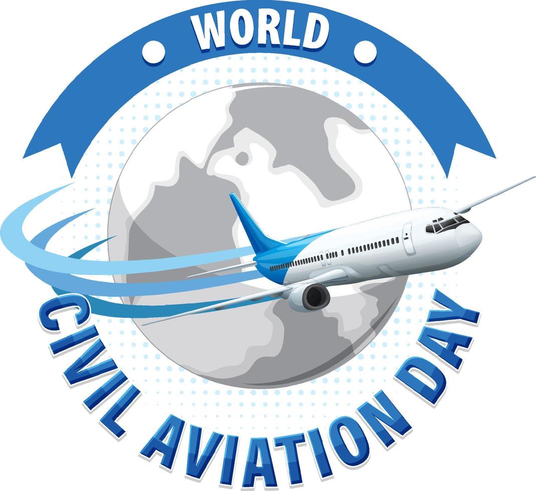 värld civil flyg text för affisch eller baner design vektor