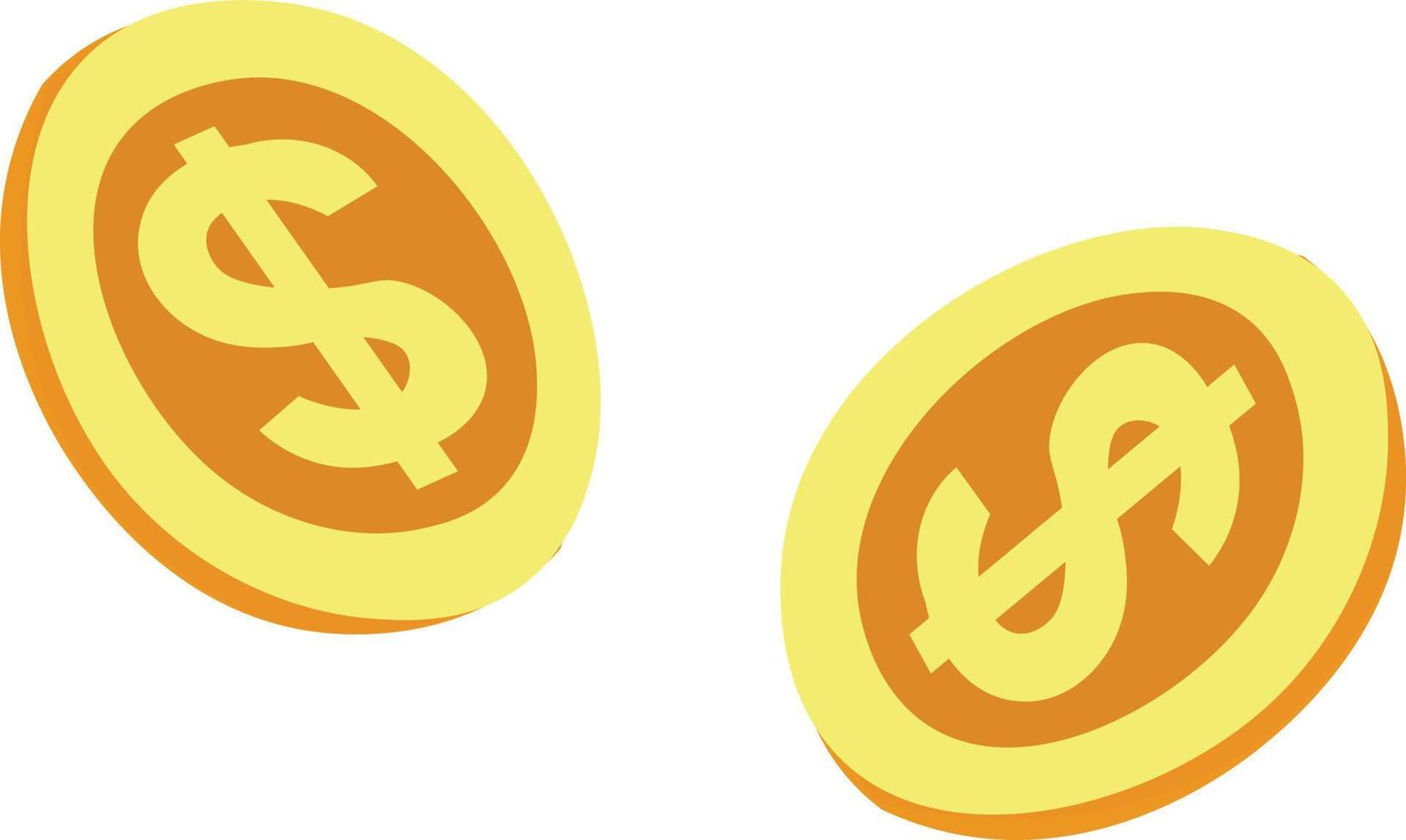 uppsättning av tecknad serie sedlar och mynt vektor