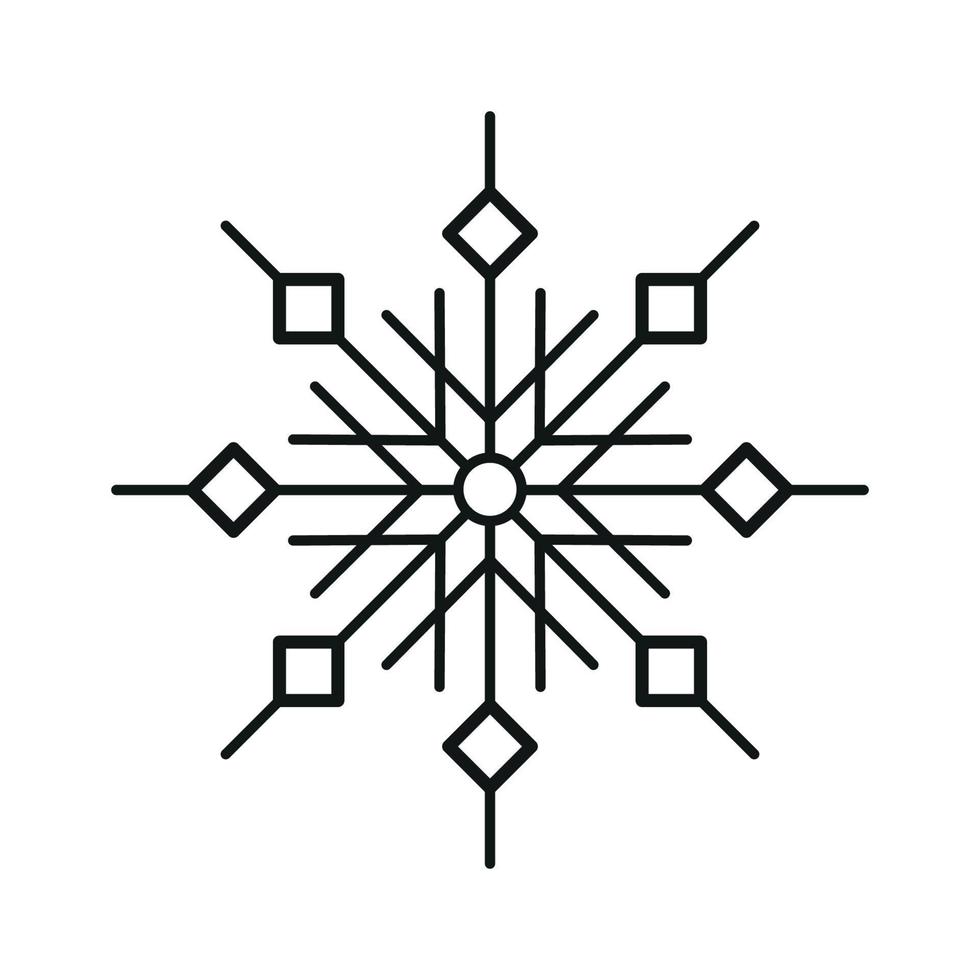 einfaches Winterschneeflockensymbol. feier dekor. Vektor-Illustration isoliert auf weißem Hintergrund vektor