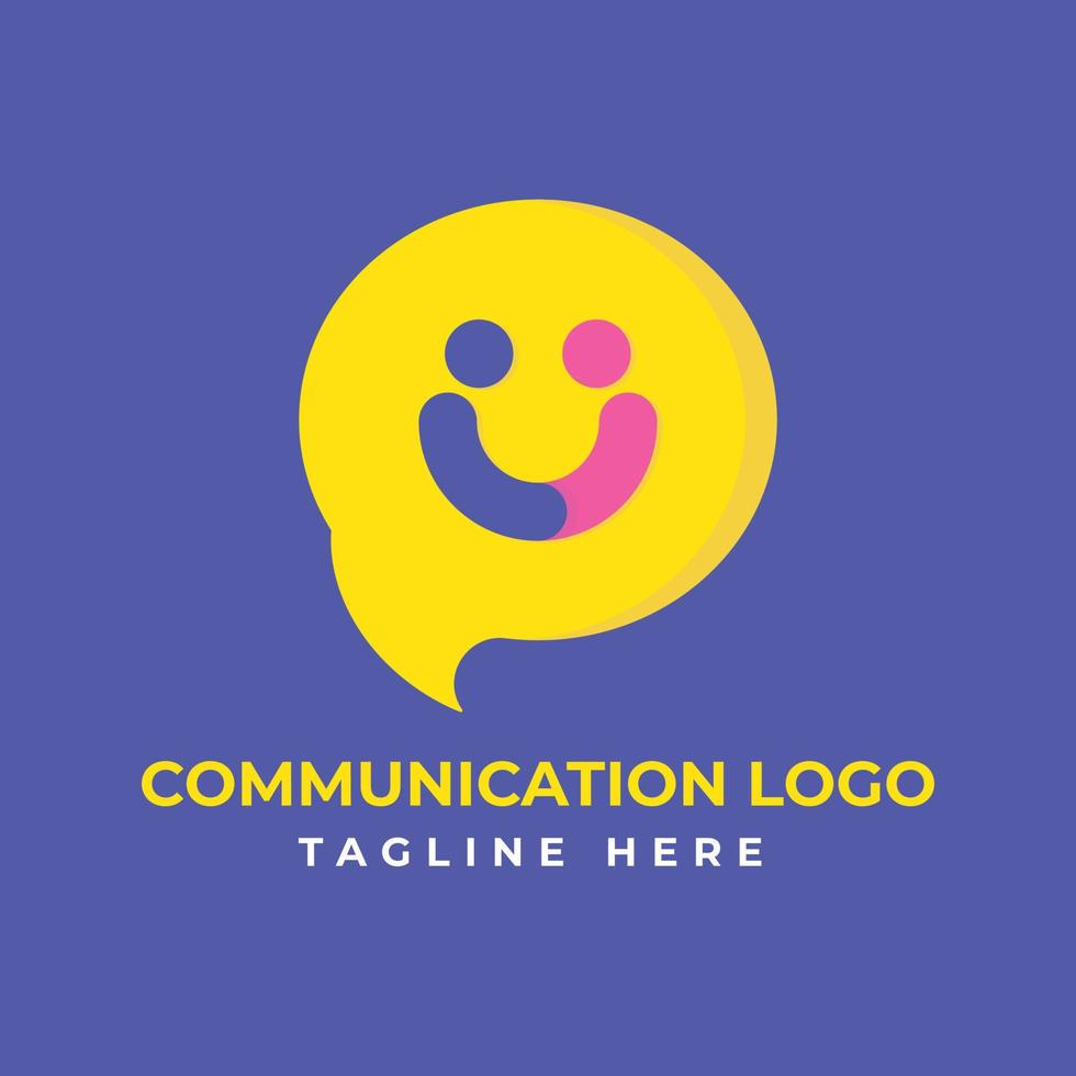 kommunikation logotyp mall design vektor