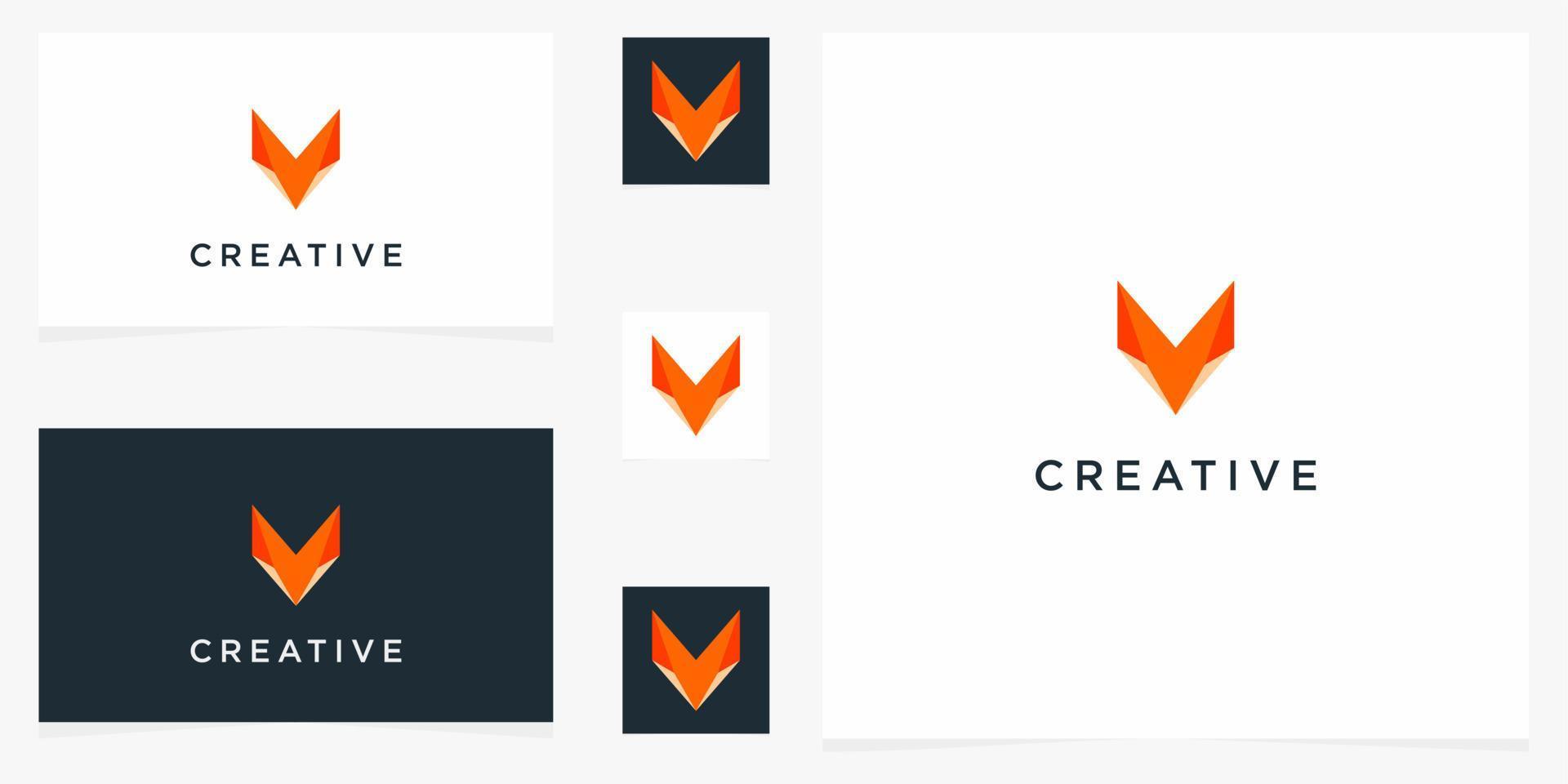 kreative fuchs tier modernes einfaches design konzept logo symbol logo vektor set