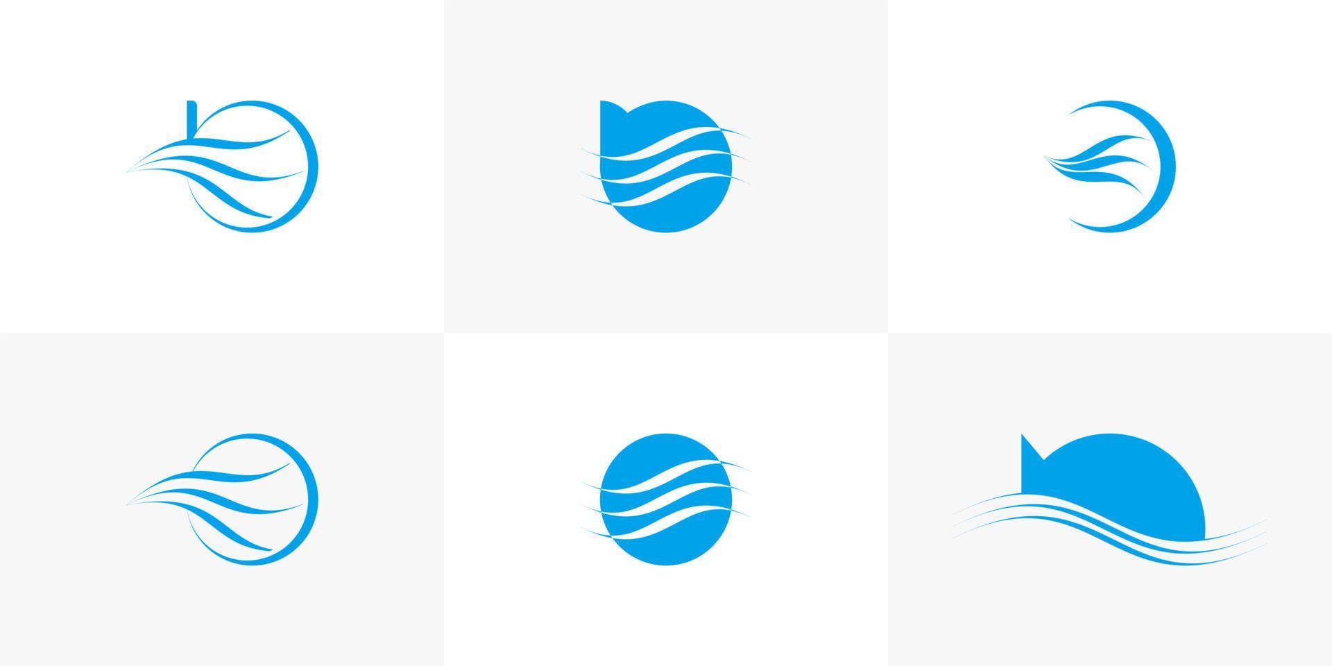 Set von kreativen Meer-Logo-Design-Vorlagen vektor