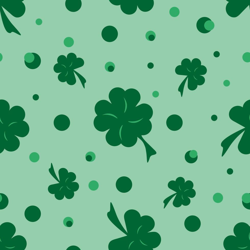 nahtloses muster mit grünen vier und baumblattkleeblättern für st patrick's day. Vektor-Illustration vektor