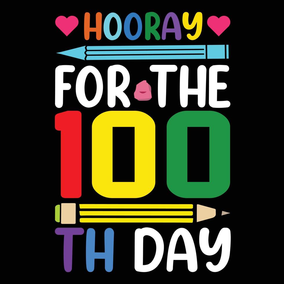 100 Tage Schult-shirt-Design, Kinder-T-Shirt-Design, glücklicher erster Schultag T-Shirt vektor
