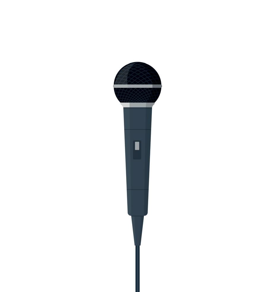 mikrofon vektor. Nyheter illustration. Nyheter på tv och radio. intervju.mikrofon för karaoke vektor