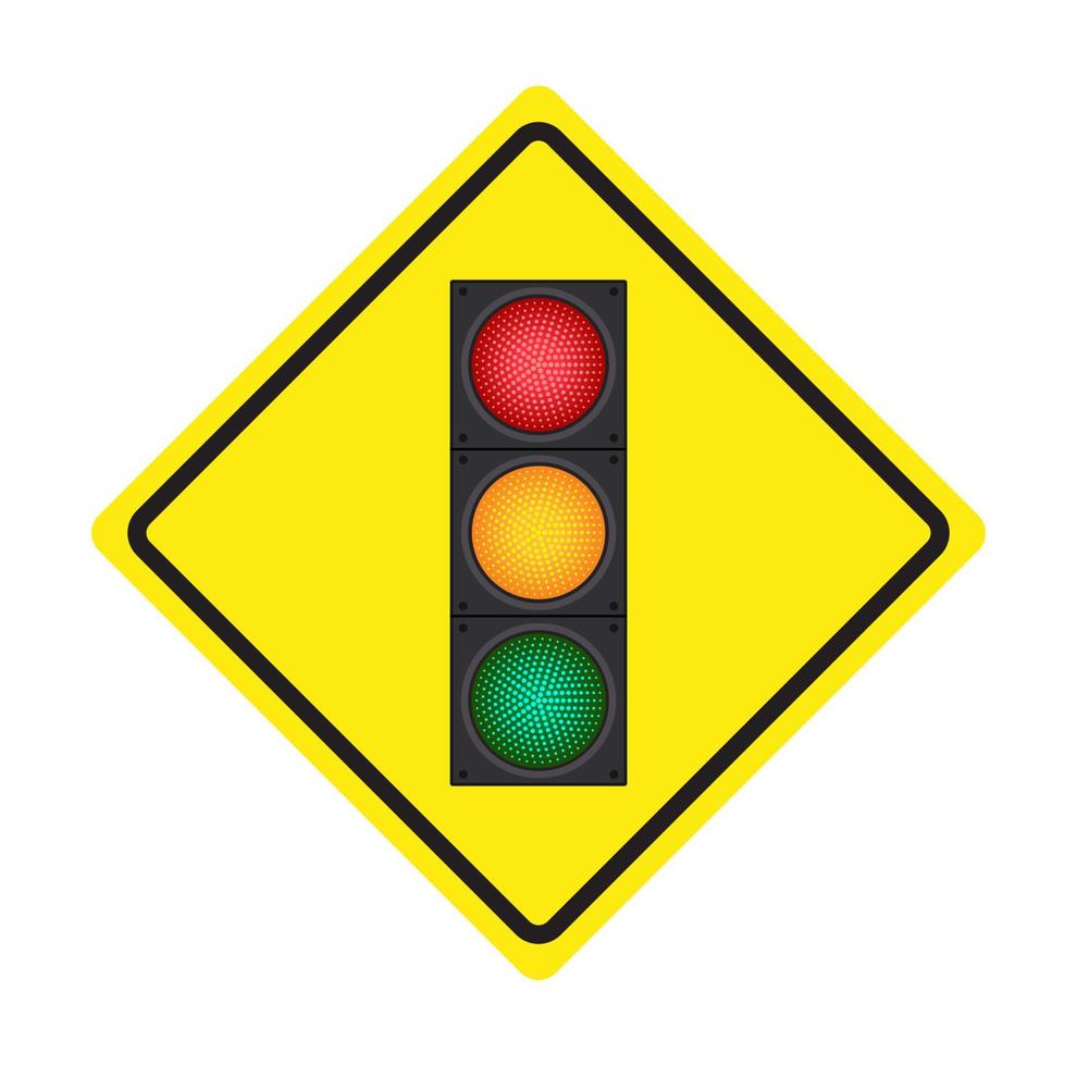symbole, die typische horizontale verkehrssignale mit rotem licht über grün und gelb zwischen isolierten vektorillustrationen darstellen vektor